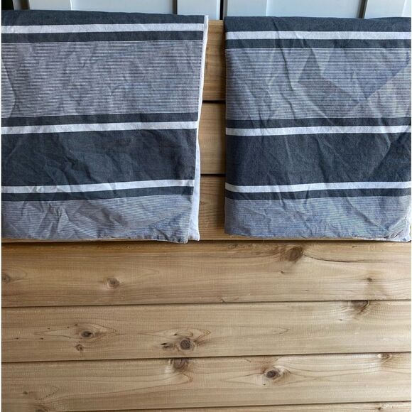 Pottery Barn Dorm Striped Blue Bed Pillow Sham Set Covers - Picture 6 of 6